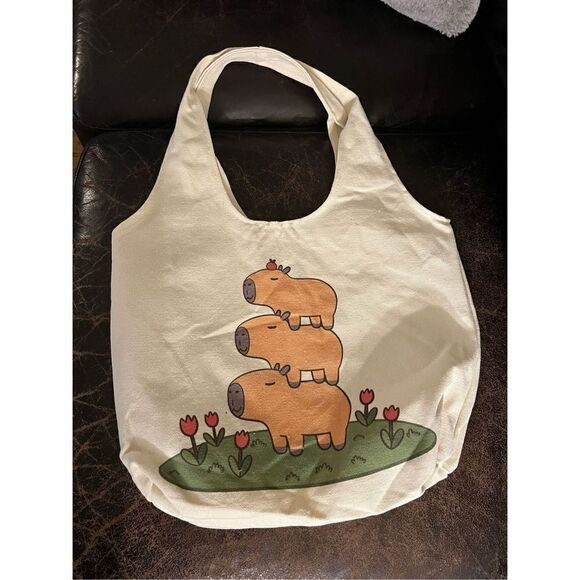 Capybara Canvas Tote Bag - Picture 2 of 6
